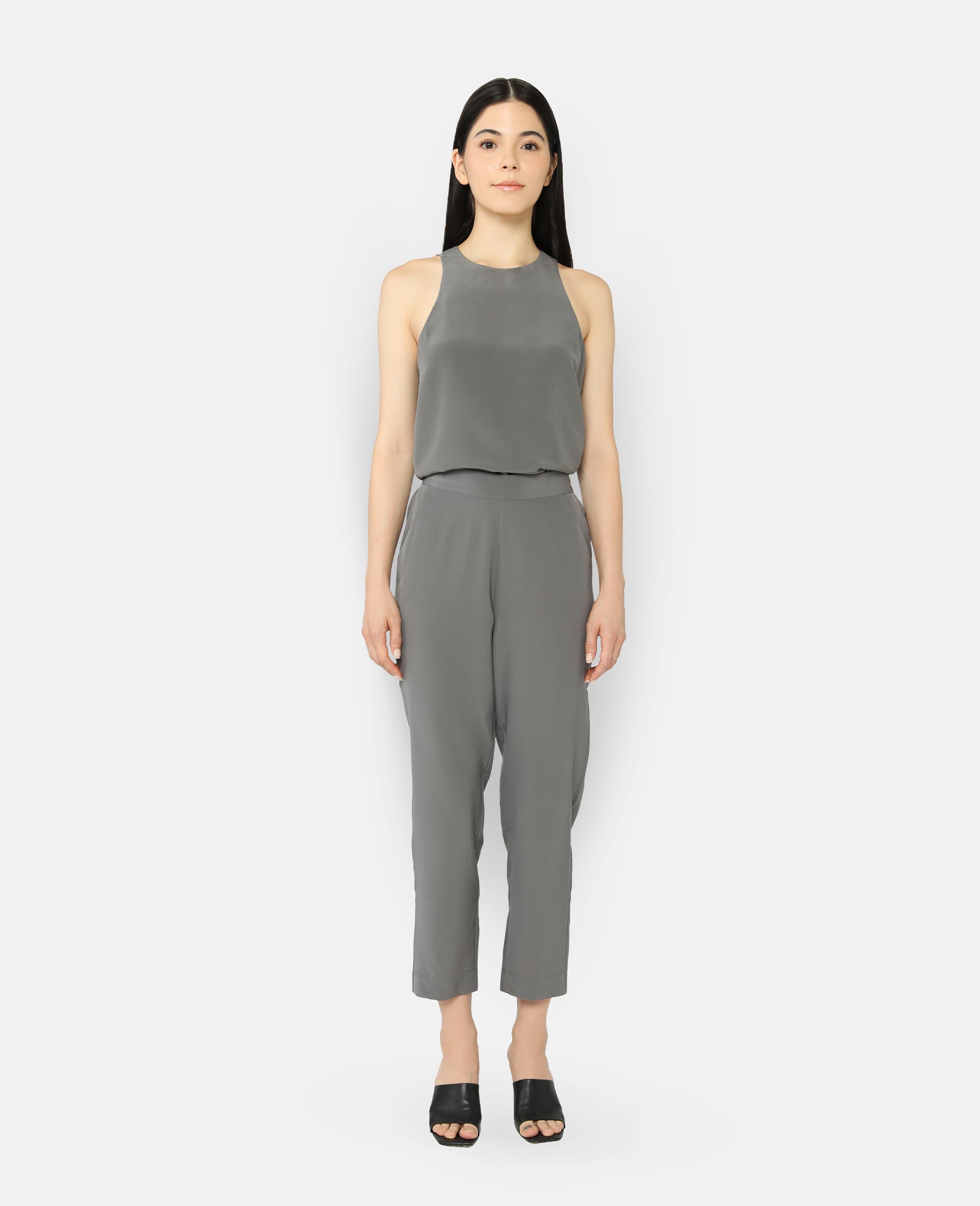 Silk Signature Ankle Pant in Storm | GRANA #color_storm