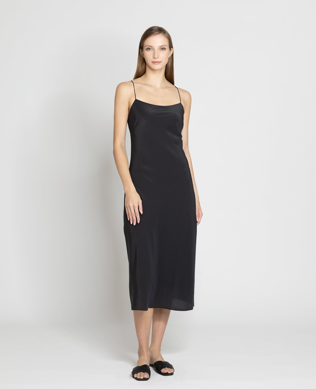 Black Silk Slip Dress Midi Black Sandwashed Silk Dress Bias Cut 100% Silk  Cami Dress Black Dress Bridesmaid Dress Plus Size Dress 