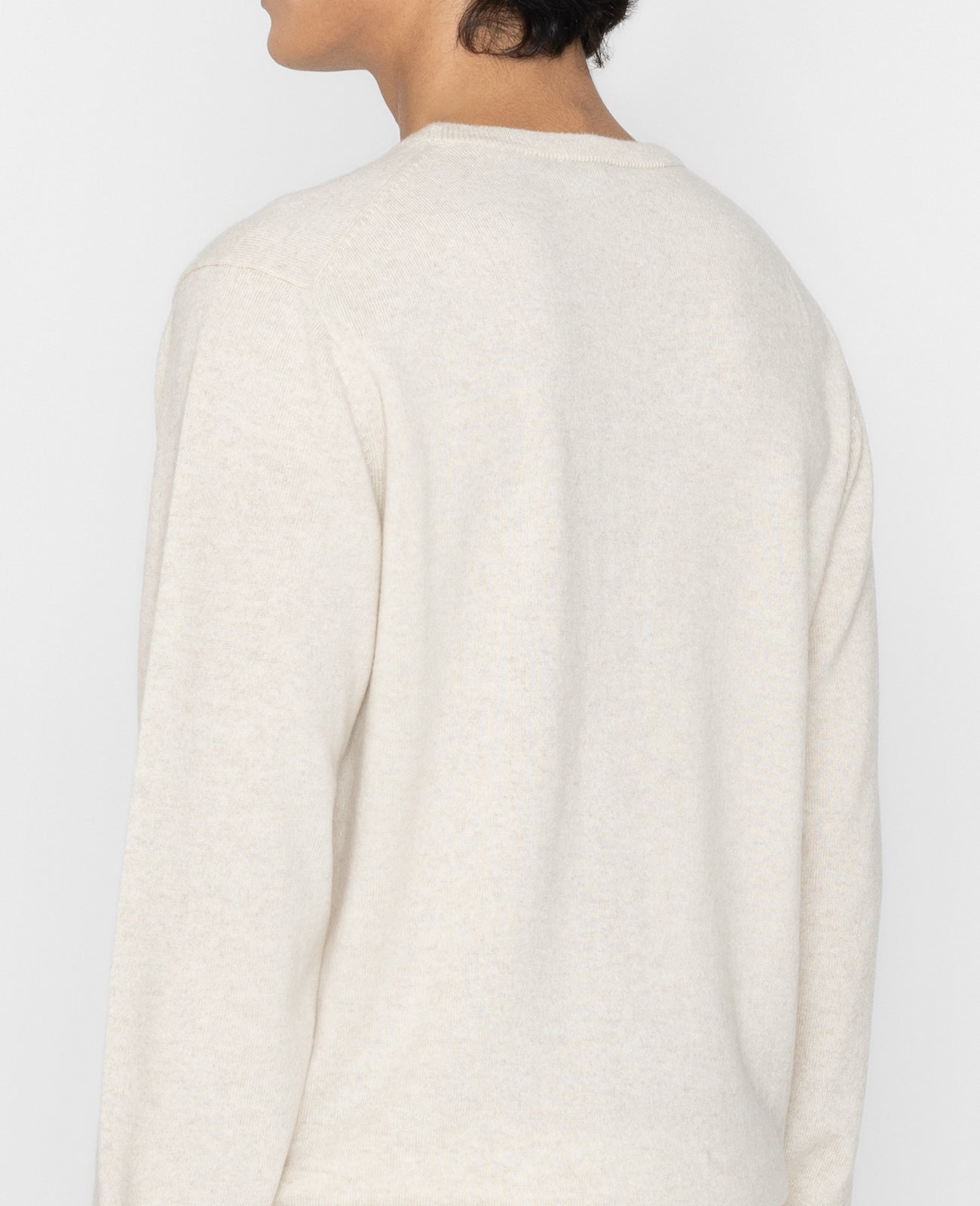 Cashmere Crew Neck Sweater in Oatmilk | GRANA #color_oatmilk