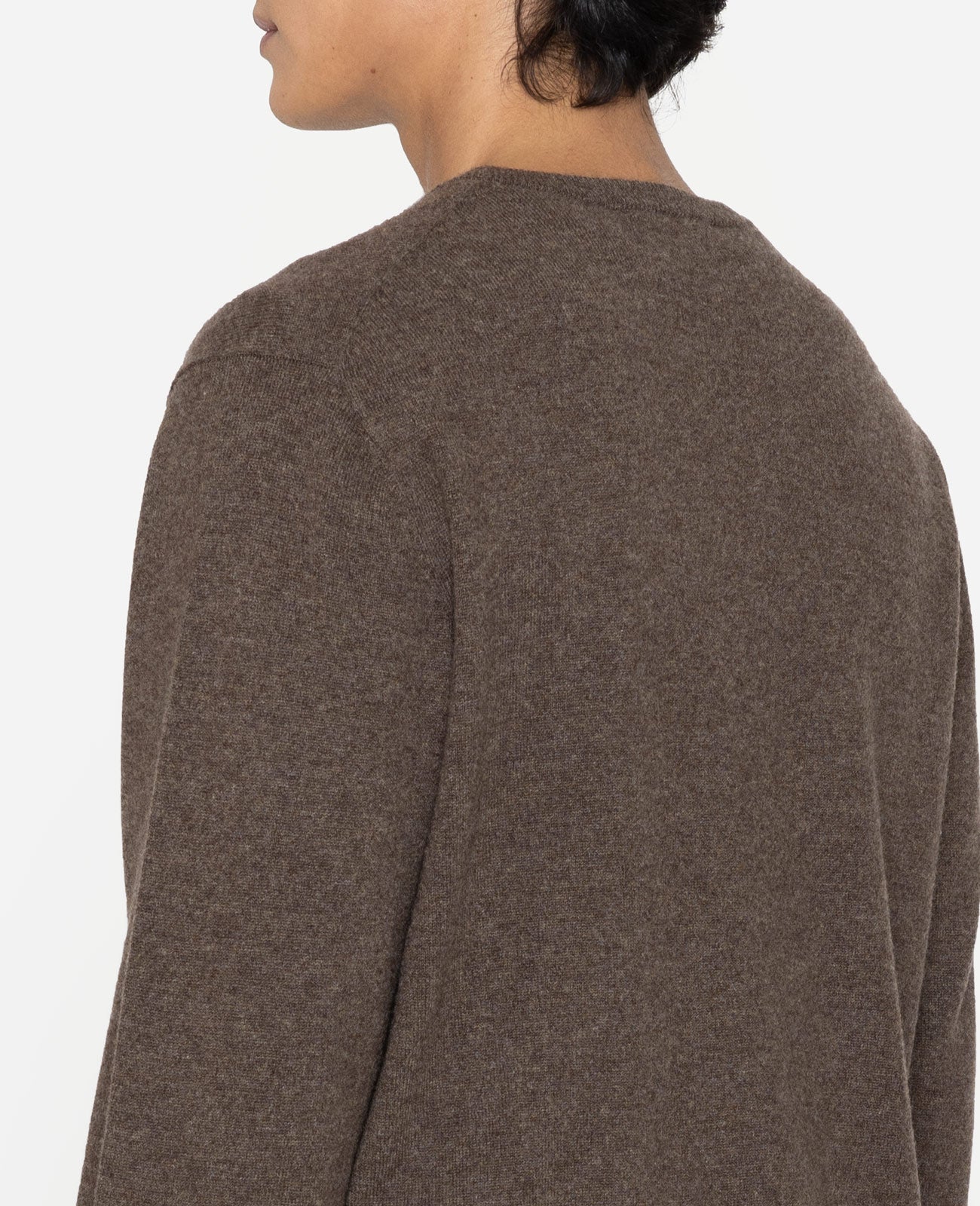 Cashmere Crew Neck Sweater in Dark Rye | GRANA #color_dark-rye
