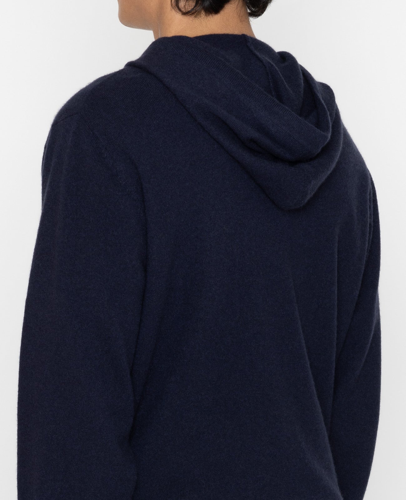Cashmere Pullover Hoodie in Navy | GRANA #color_navy