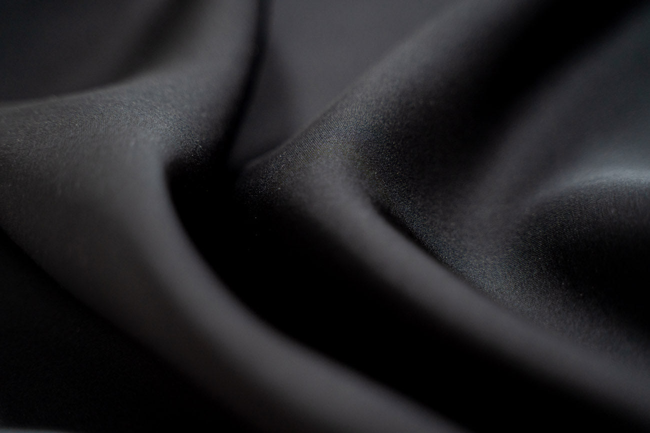 Silk Signature V Slip Dress in Black | GRANA #color_black