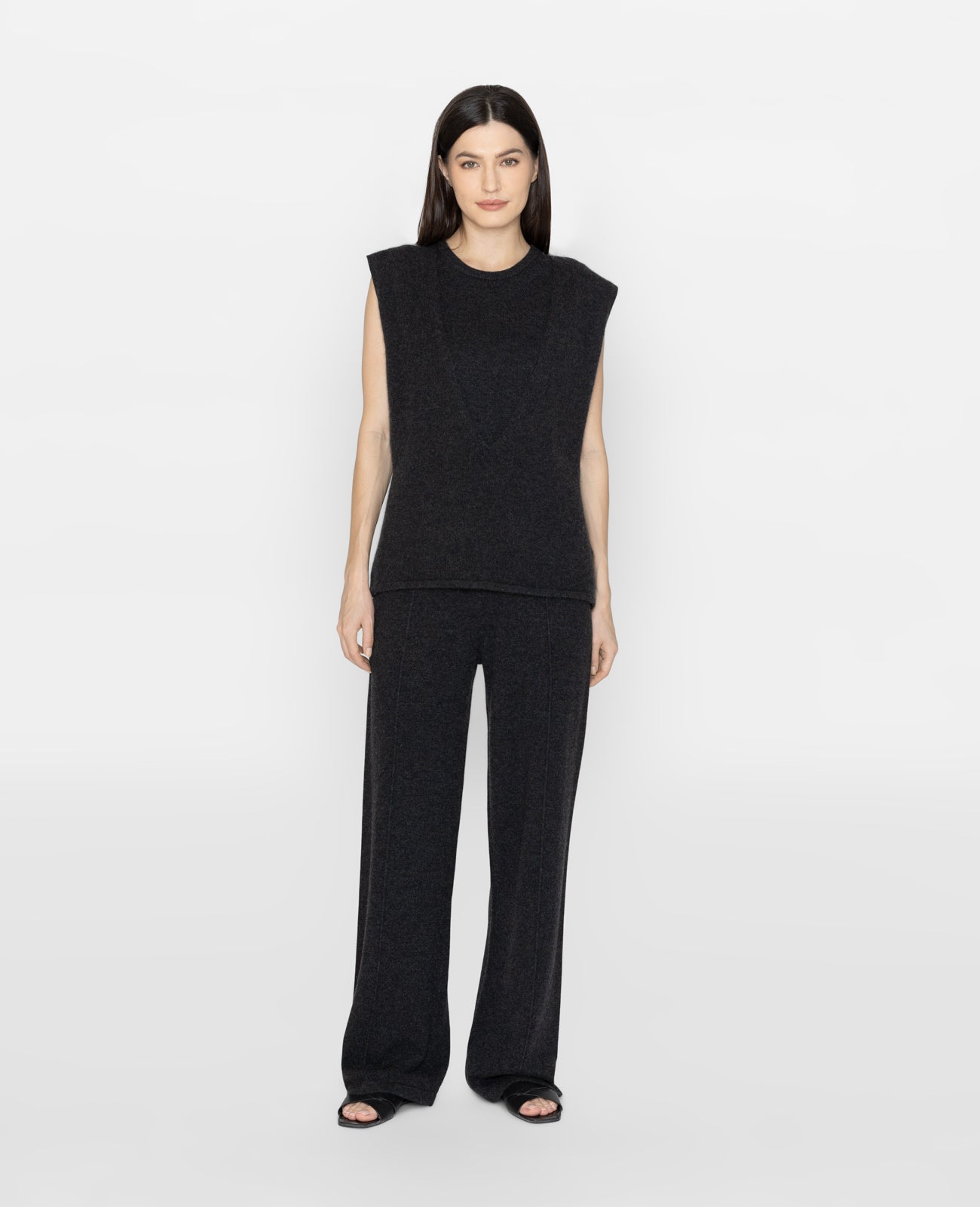 Cashmere Relax Pants in Charcoal | GRANA #color_charcoal
