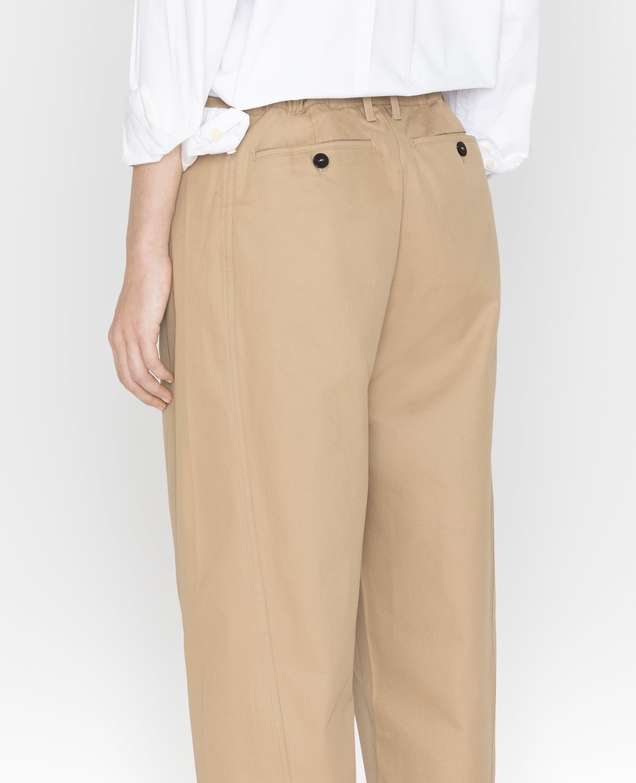 Organic Twisted Seam Tapered Pants in Tan | GRANA #color_tan
