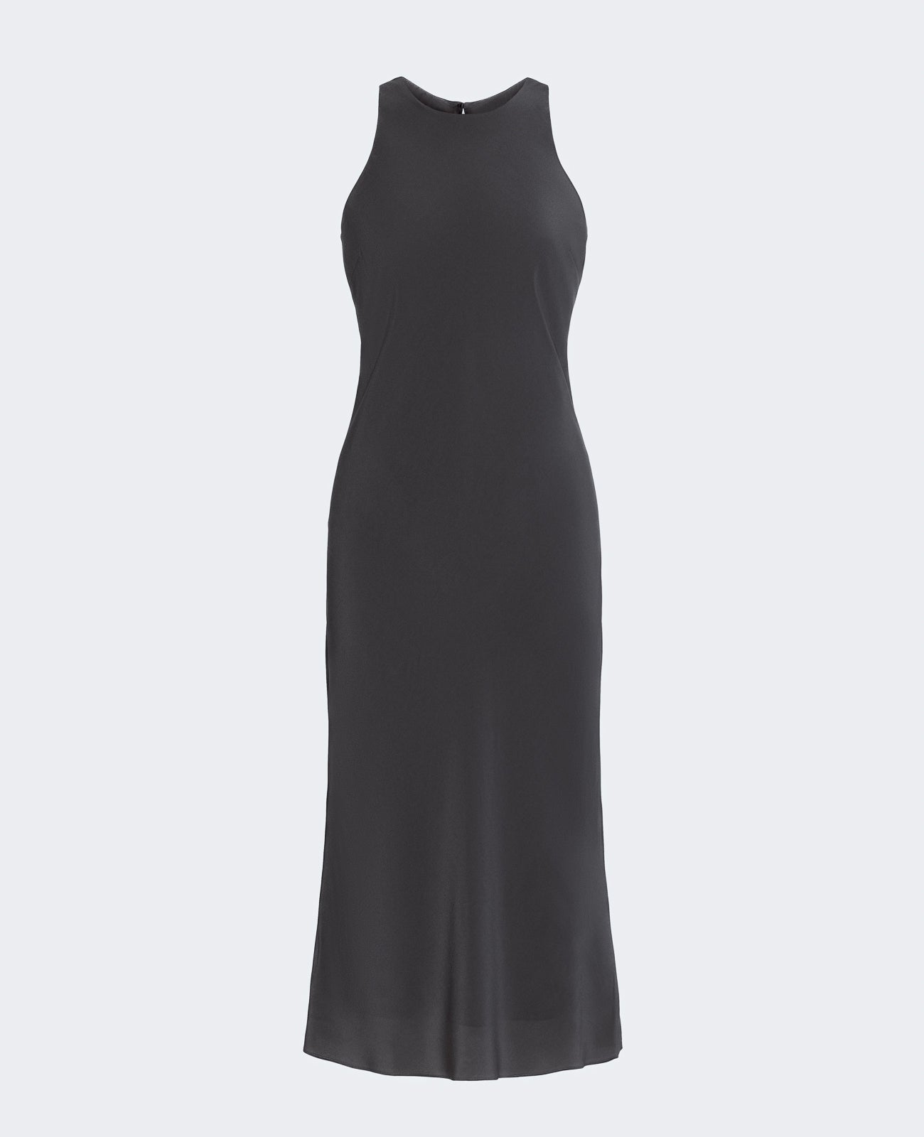 Silk Halter Tank Dress in Black | GRANA #color_black
