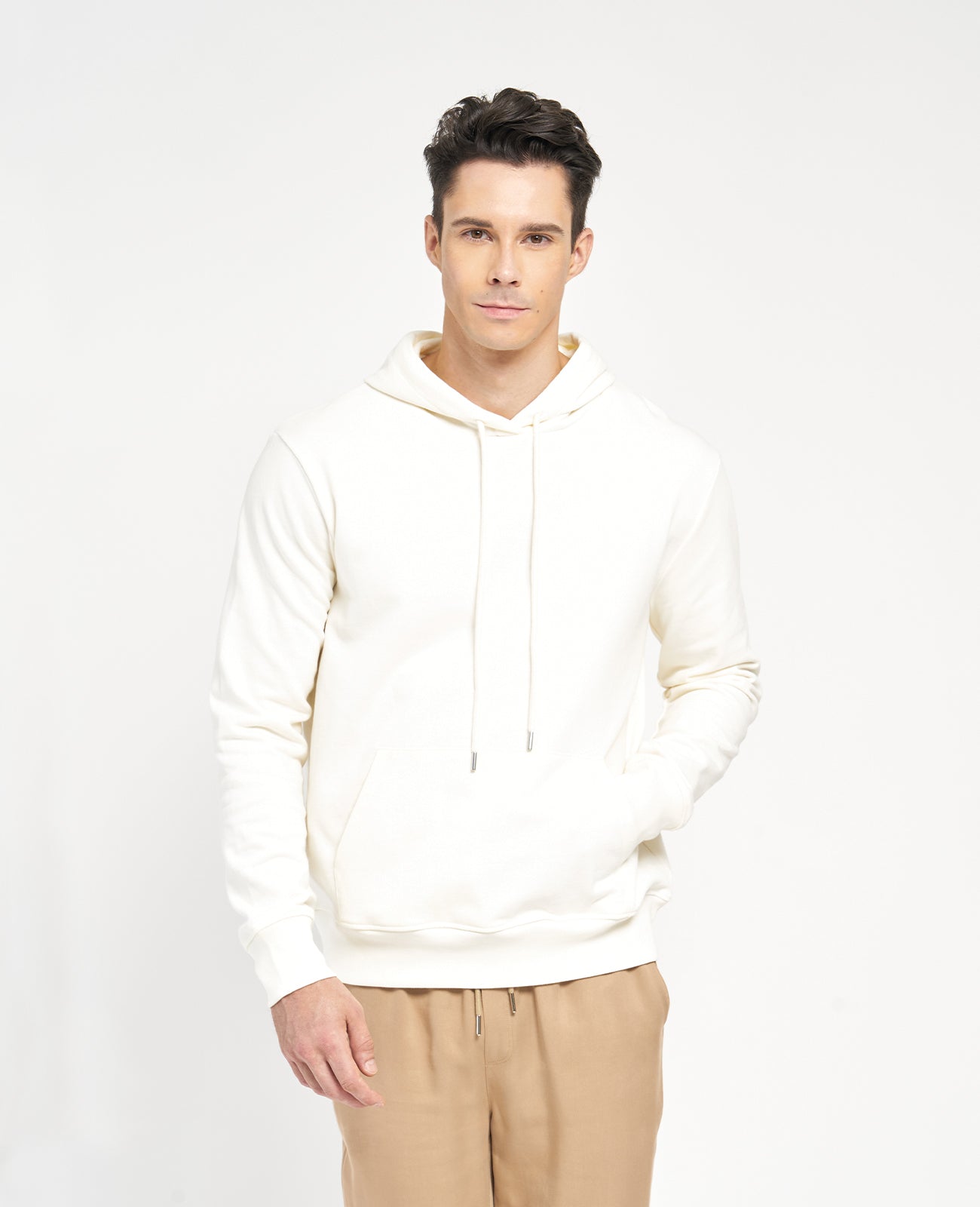 Supima Terry Hoodie in SNOW | GRANA #color_snow