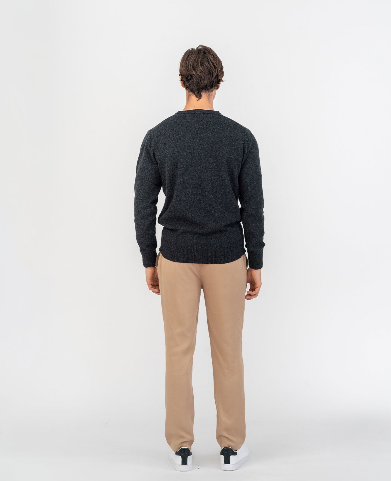 Cashmere Crew Neck Sweater in Wall Street | GRANA #color_wall-street