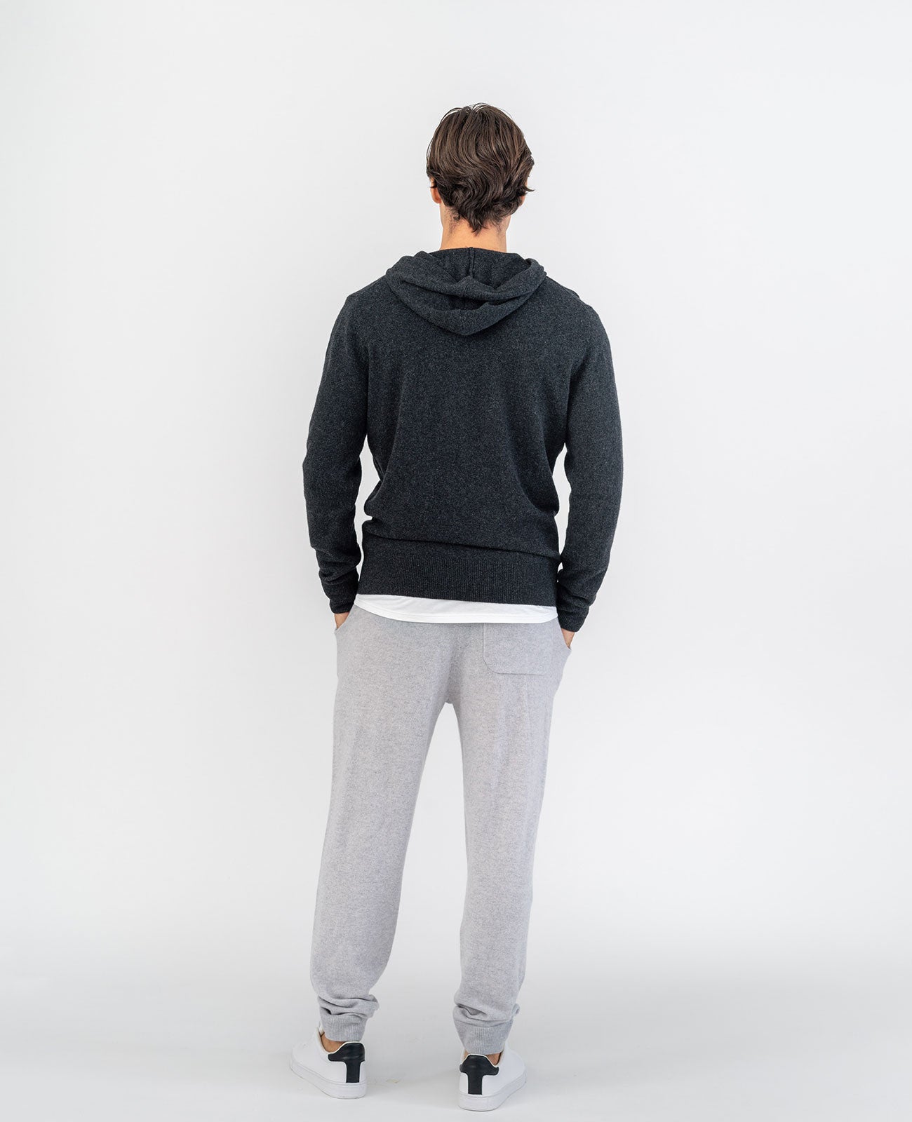 Cashmere Pullover Hoodie in Wall Street | GRANA #color_wall-street