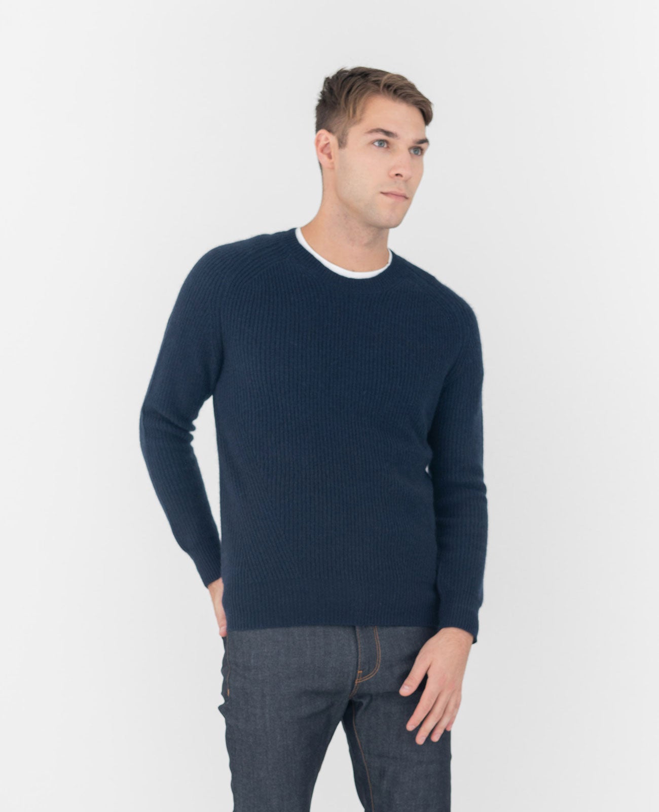 Ribb Sweater in Dark Navy | GRANA #color_dark-navy