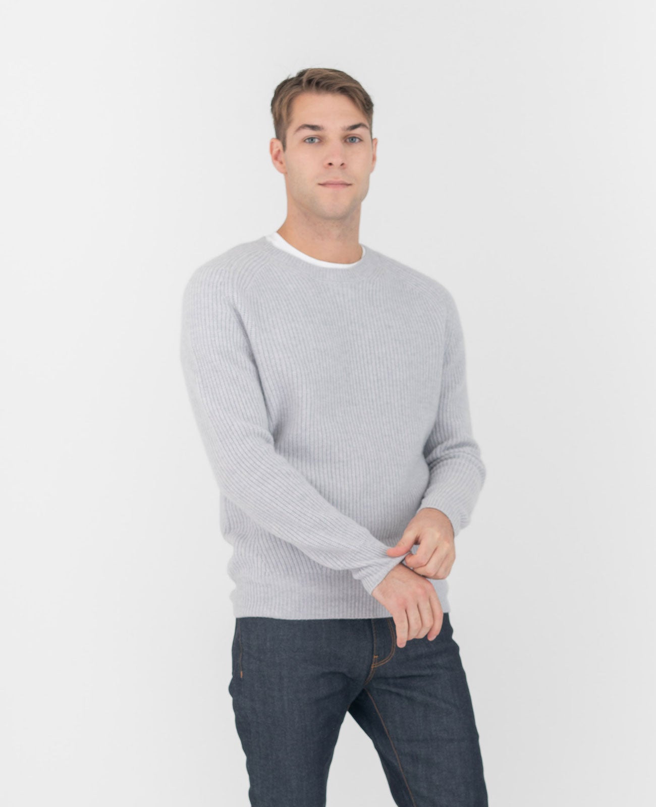 Ribb Sweater in Marble Grey | GRANA #color_marble-grey