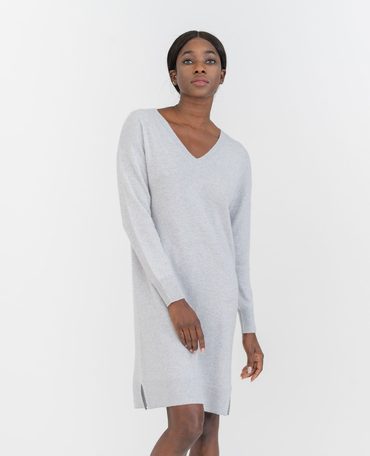 Sweater Dress in Marble Grey | GRANA #color_marble-grey