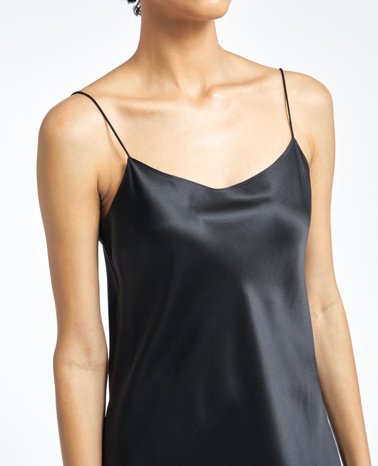 Silk Pyjamas Dress in NOIR | GRANA #color_noir