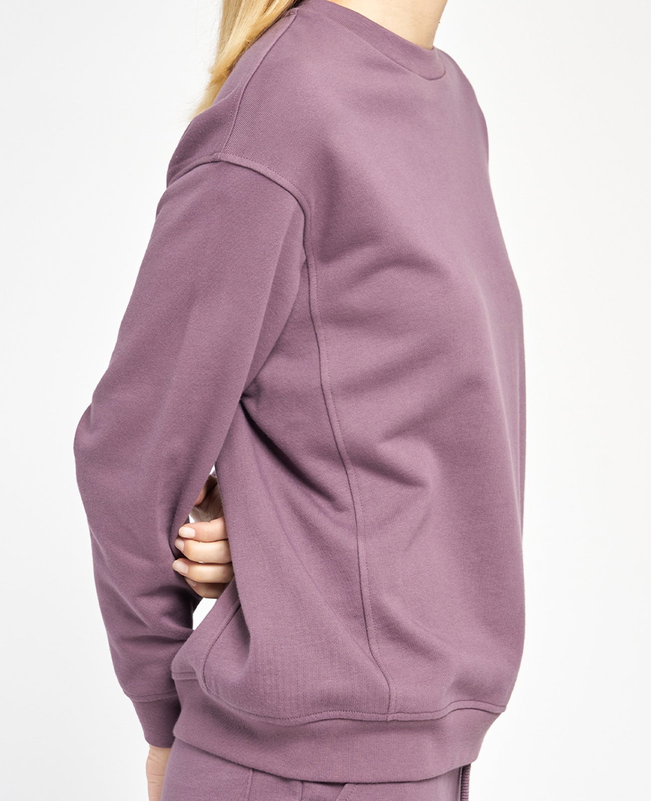 Supima Terry Sweatshirt in PLUM | GRANA #color_plum