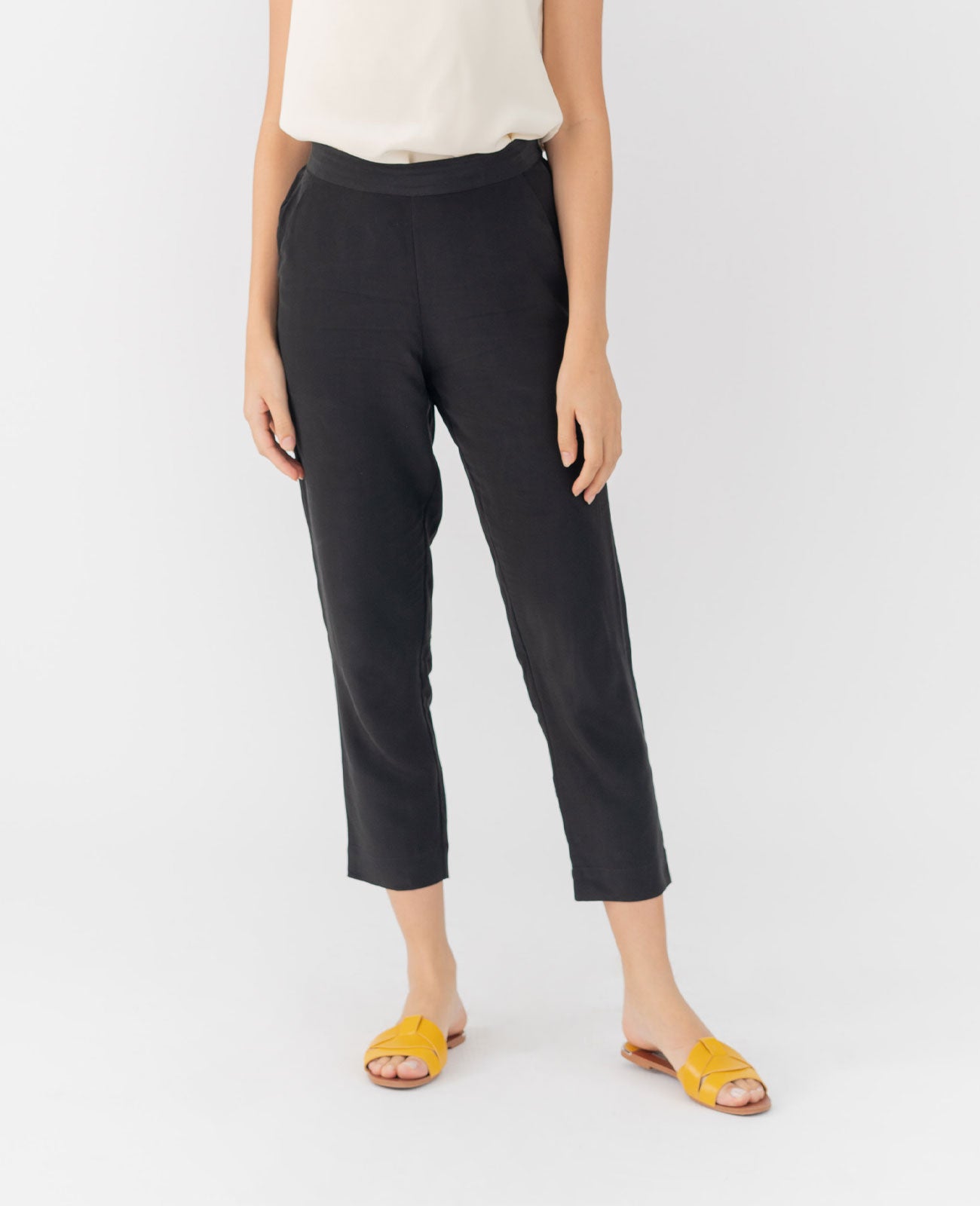 Double-sided silk-satin flat-front trousers | GIORGIO ARMANI Woman