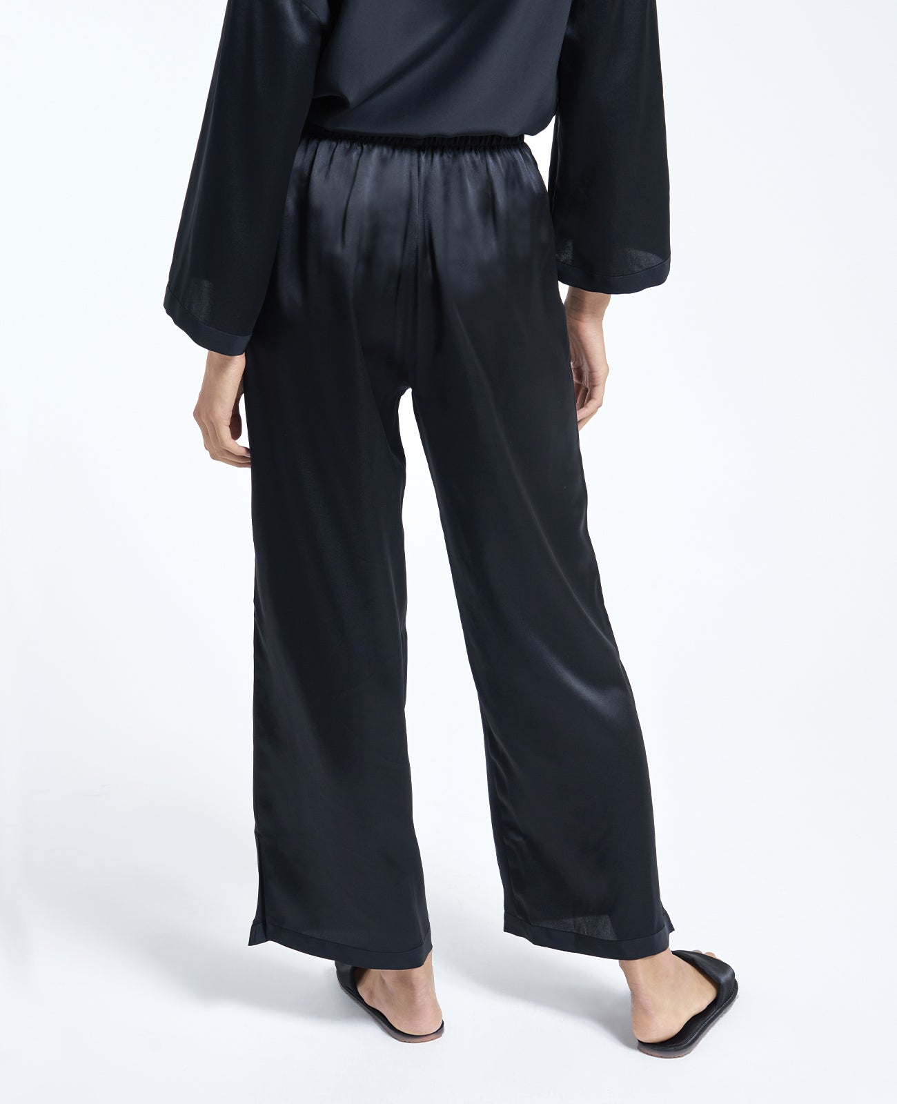 Silk Pyjamas Pants in NOIR | GRANA #color_noir