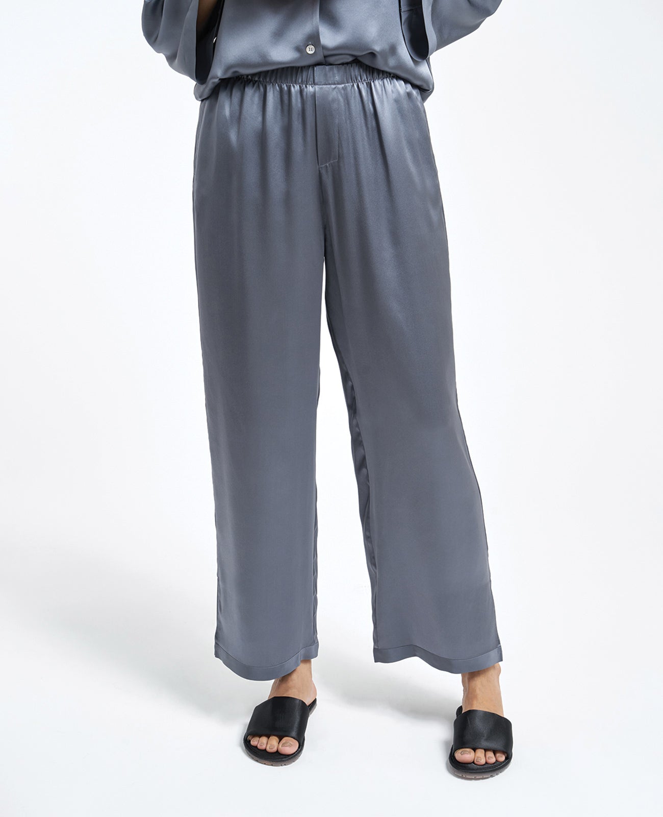 Silk Pyjamas Pants in ASH | GRANA #color_ash