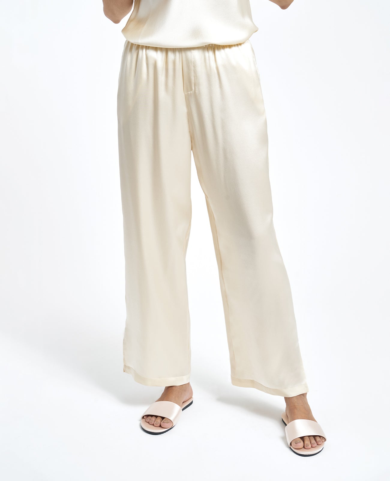 Silk Pyjamas Pants in CHAMPAGNE | GRANA #color_champagne