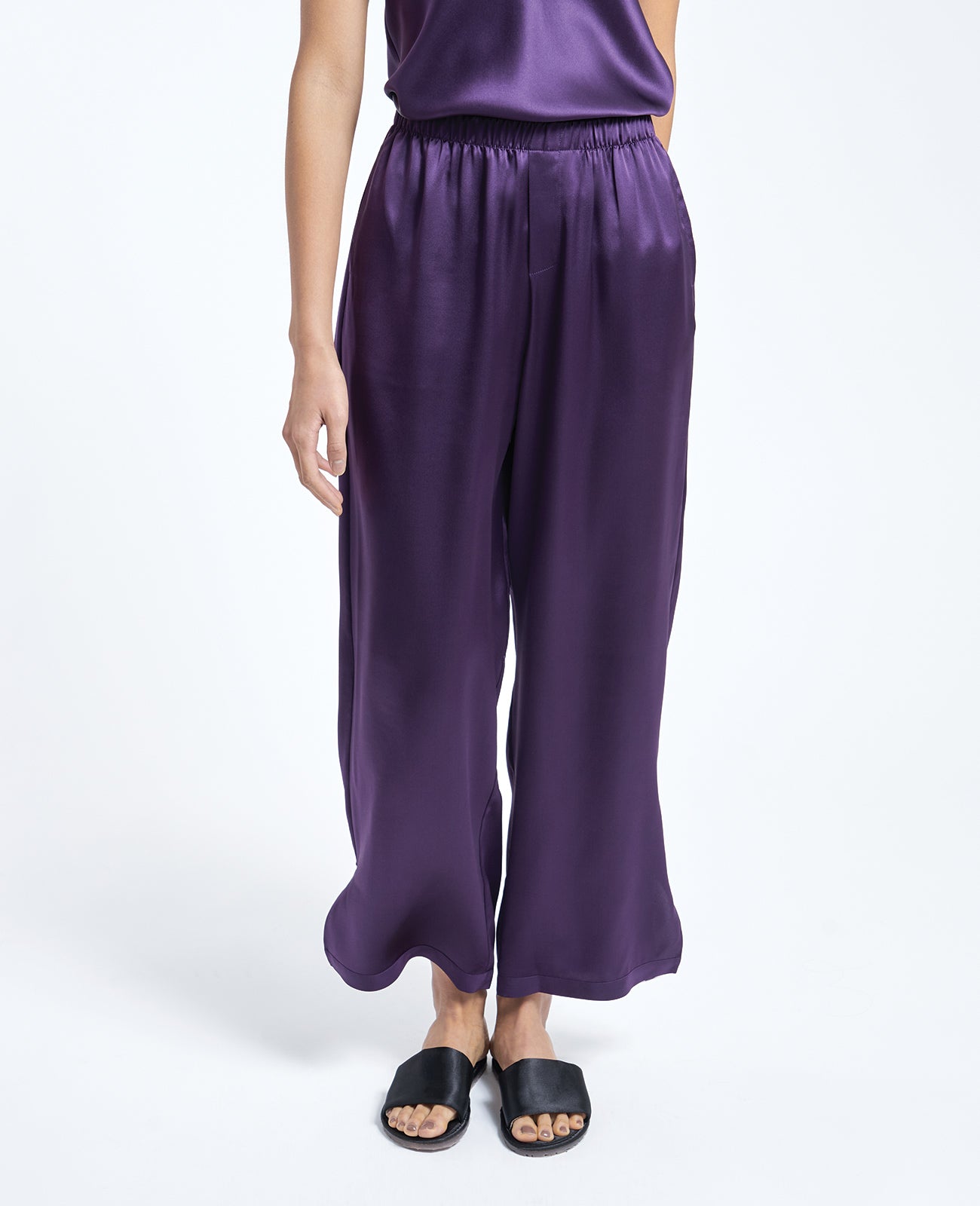 Silk Pyjamas Pants in VIOLET | GRANA #color_violet