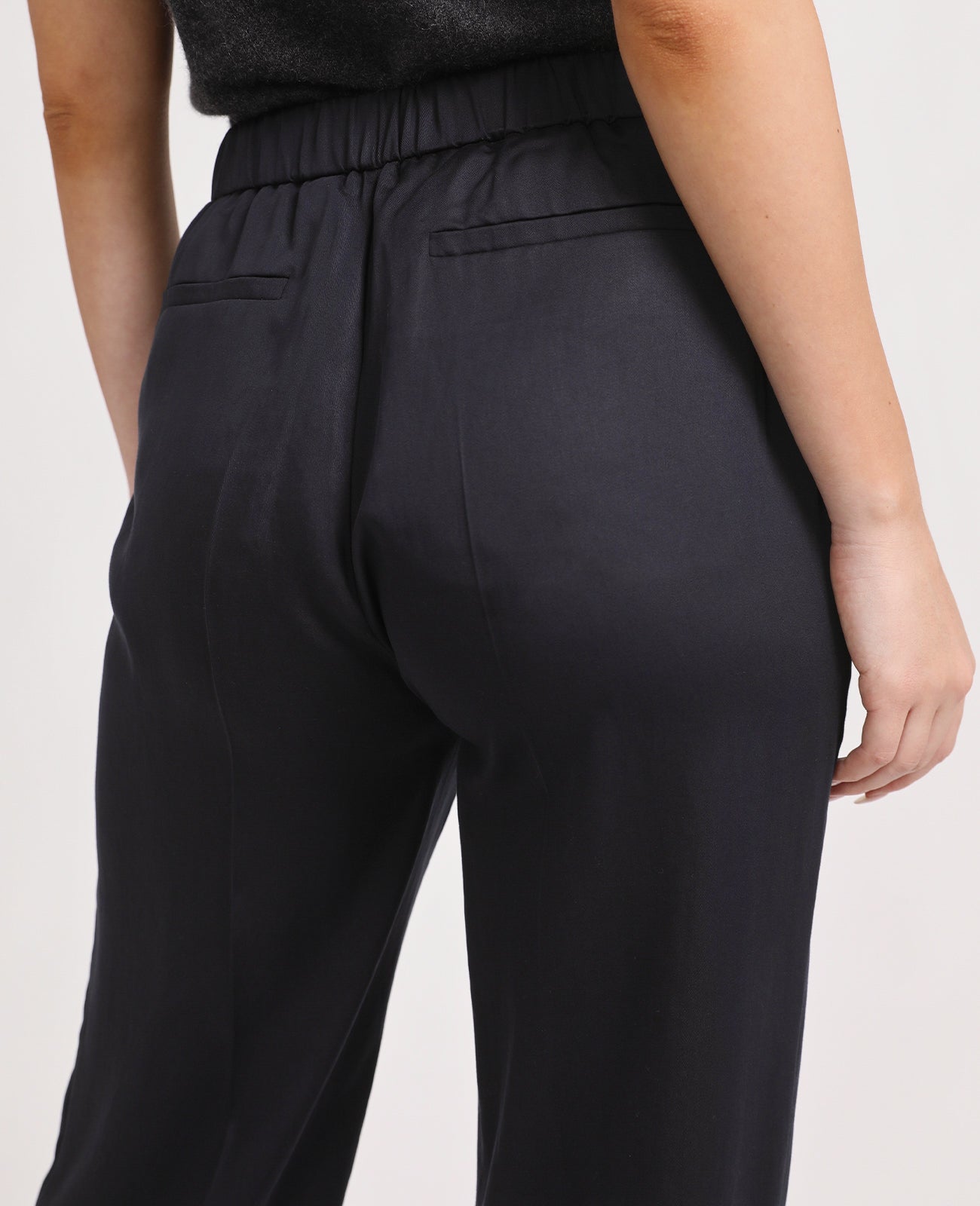 Tencel Side Slit Pant in Black | GRANA #color_black