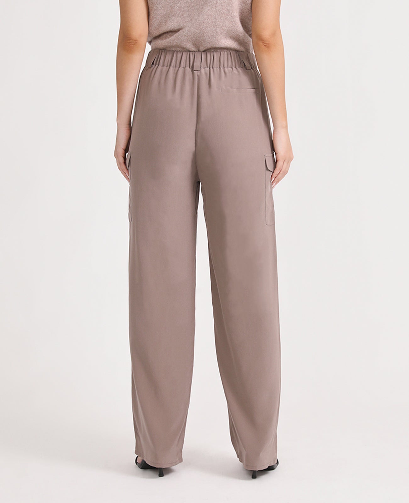 Silk Cargo Pant in Taupe Grey | GRANA #color_taupe-grey